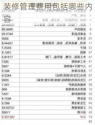 装修管理费用包括哪些内容