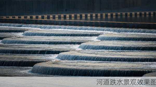 河道跌水景观效果图