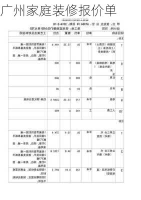 广州家庭装修报价单