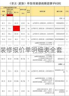 装修报价单明细表全套