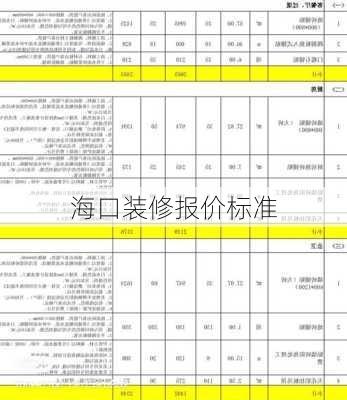 海口装修报价标准