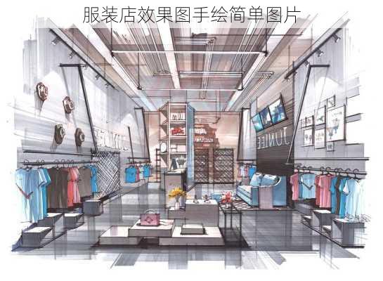 服装店效果图手绘简单图片